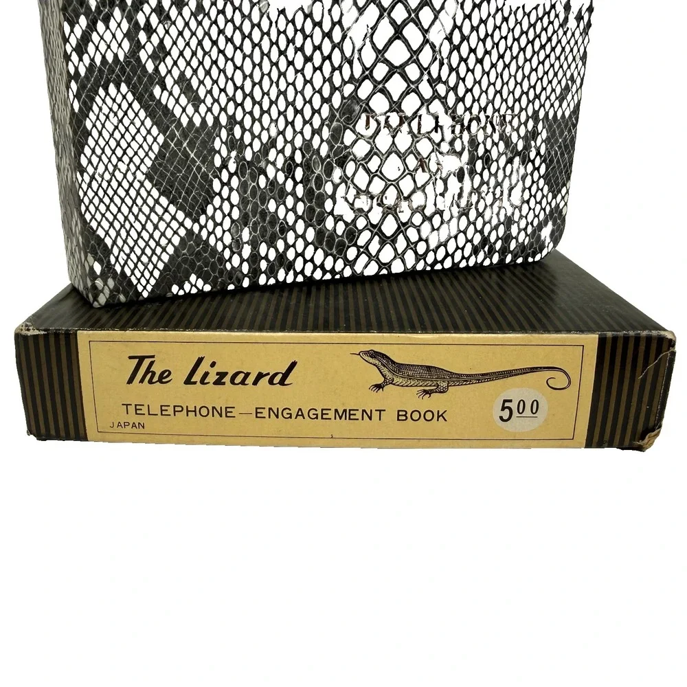 New Vintage The Lizard Skin Telephone Engagement Address Book Scheduling  Japan